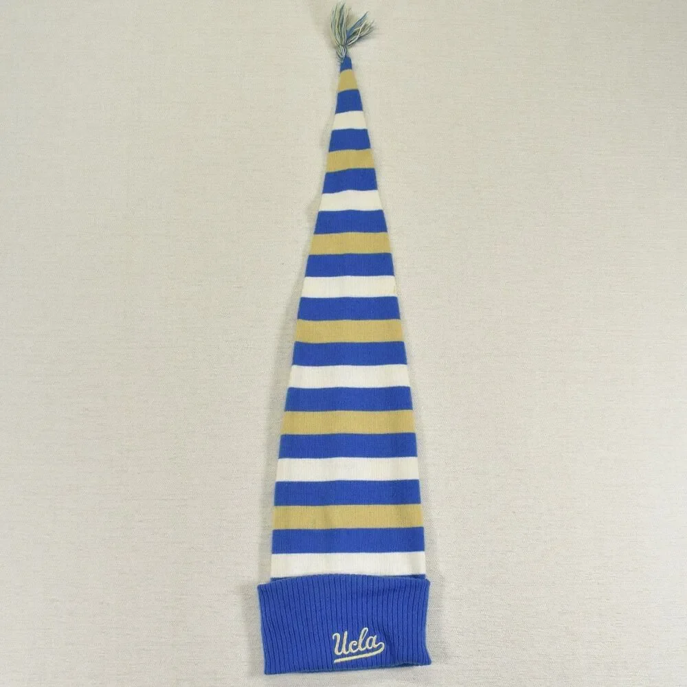 Adidas UCLA Bruins Blue Gold Stripe Long Stocking Cap Beanie Nightcap Tassel OS